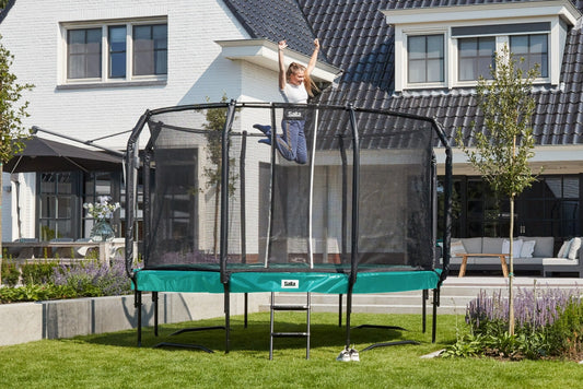 10ft Salta Green Round First Class Edition Trampoline with Enclosure - SGP Garden Ltd
