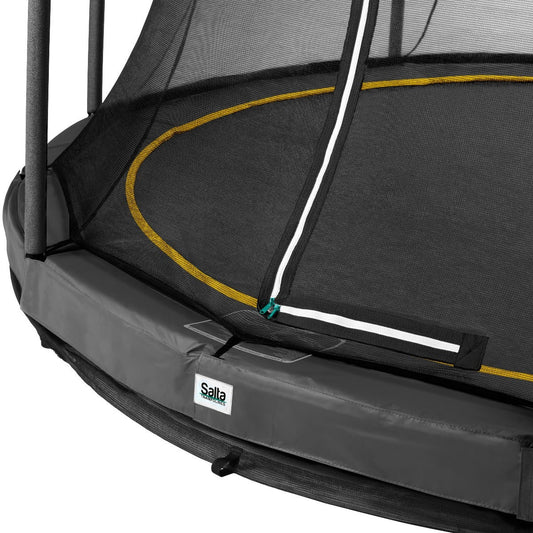 12ft Salta Black Comfort Edition InGround Round Trampoline with Enclosure - SGP Garden Ltd