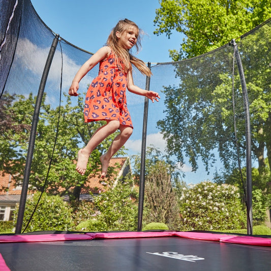 7ft x 5ft Salta Pink Rectangular Comfort Edition Trampoline with Enclosure - SGP Garden Ltd