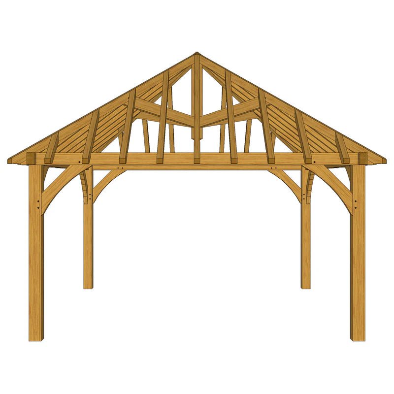 Freestanding Green Oak Framed Gazebo – 4m x 4m - SGP Garden Ltd
