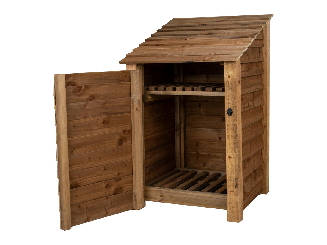 New Arrival: Wooden Log Store with Door and Shelf — Keep Your Firewood Tidy & Protected - SGP Garden Ltd