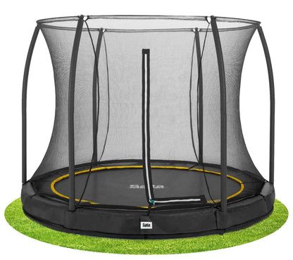 10ft Salta Black Comfort Edition InGround Round Trampoline with Enclosure - SGP Garden Ltd
