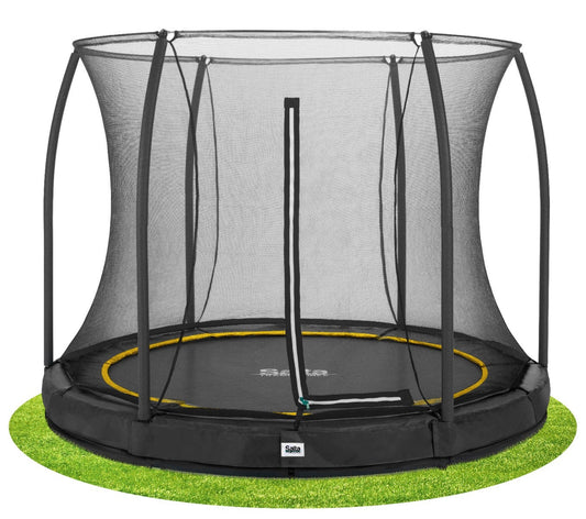 10ft Salta Black Comfort Edition InGround Round Trampoline with Enclosure - SGP Garden Ltd