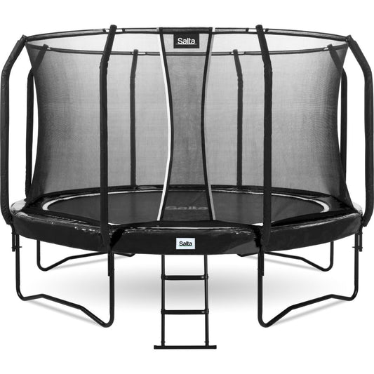 10ft Salta Black Round First Class Edition Trampoline with Enclosure - SGP Garden Ltd