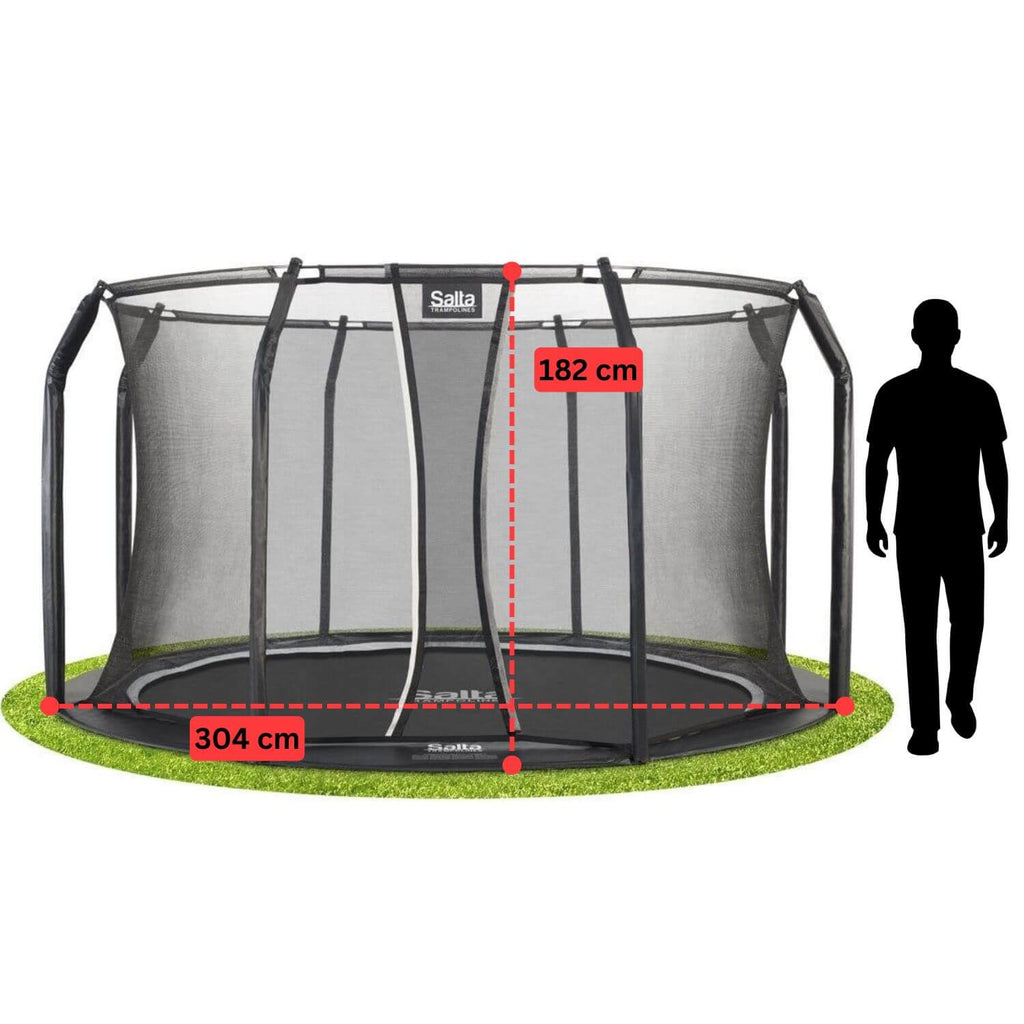 10ft Salta Black Royal Baseground Round Trampoline with Enclosure - SGP Garden Ltd