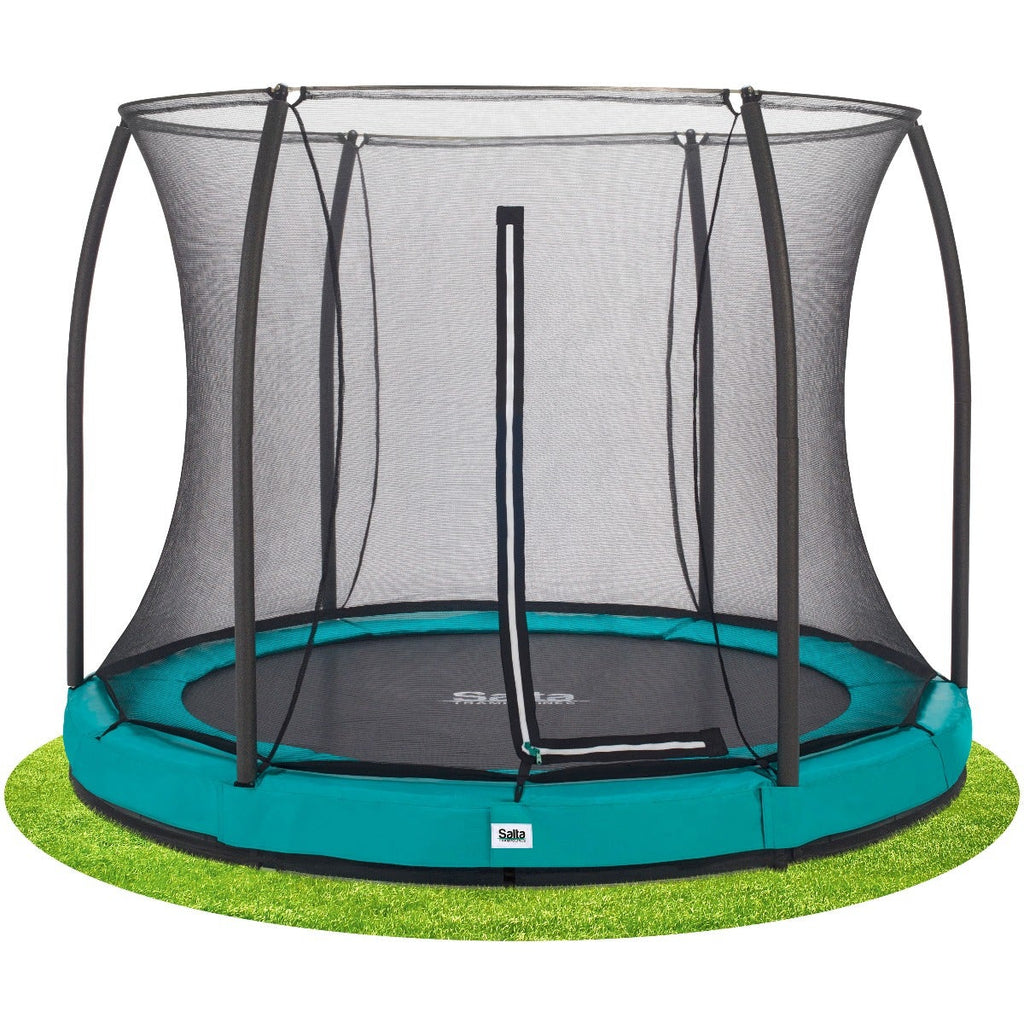 10ft Salta Green Comfort Edition InGround Round Trampoline with Enclosure - SGP Garden Ltd
