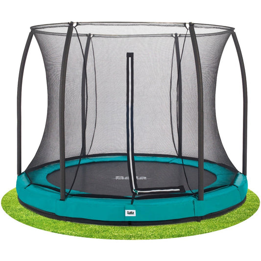 10ft Salta Green Comfort Edition InGround Round Trampoline with Enclosure - SGP Garden Ltd