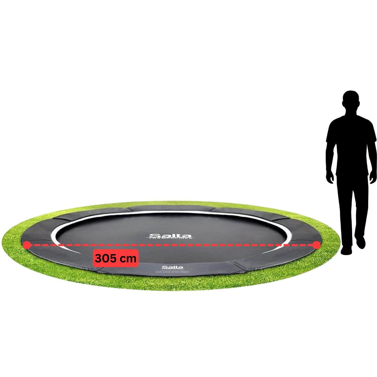 10ft Salta Royal Baseground Black Round Trampoline - SGP Garden Ltd