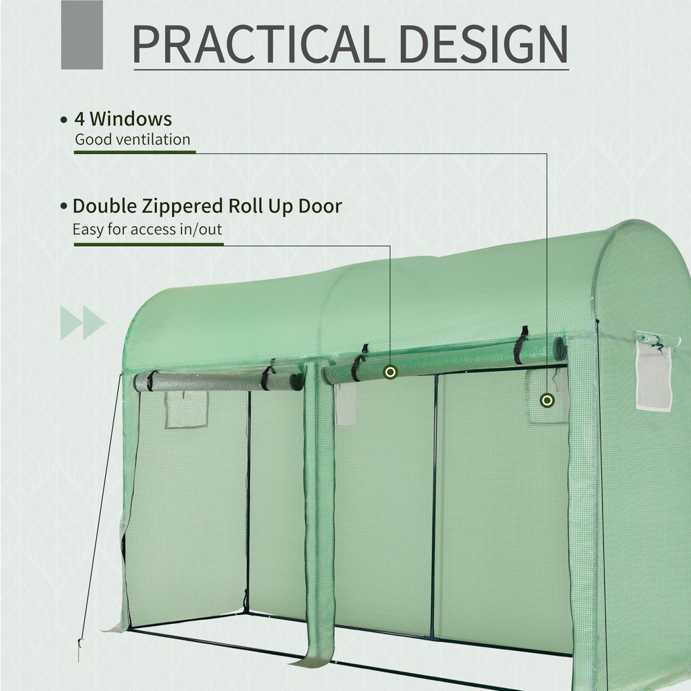10ft x 3ft Plant Tomato Greenhouse | Double Doors | 4 Windows | Best Quality - SGP Garden Ltd