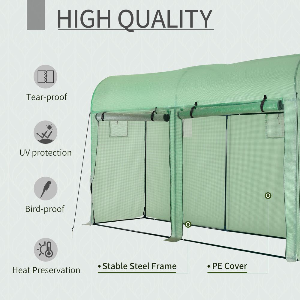 10ft x 3ft Plant Tomato Greenhouse | Double Doors | 4 Windows | Best Quality - SGP Garden Ltd