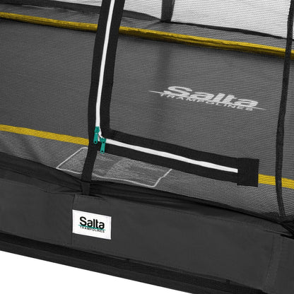 10ft x 7ft Salta Black Rectangular Comfort Edition Inground Trampoline with Enclosure - SGP Garden Ltd