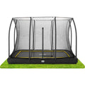 10ft x 7ft Salta Black Rectangular Comfort Edition Inground Trampoline with Enclosure - SGP Garden Ltd