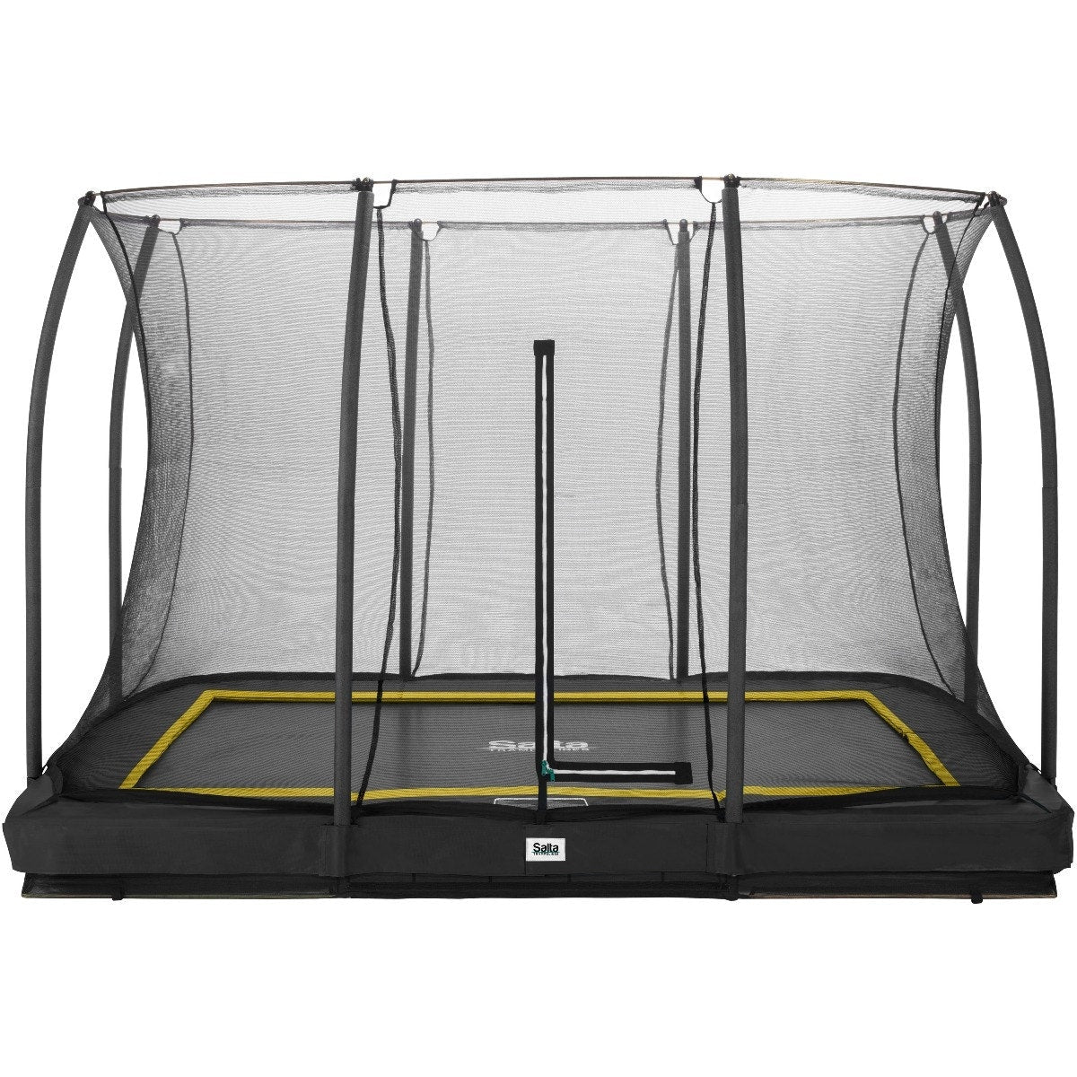 10ft x 7ft Salta Black Rectangular Comfort Edition Inground Trampoline with Enclosure - SGP Garden Ltd