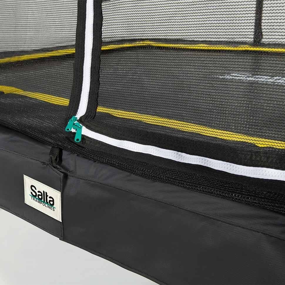 10ft x 7ft Salta Black Rectangular Comfort Edition Trampoline with Enclosure - SGP Garden Ltd