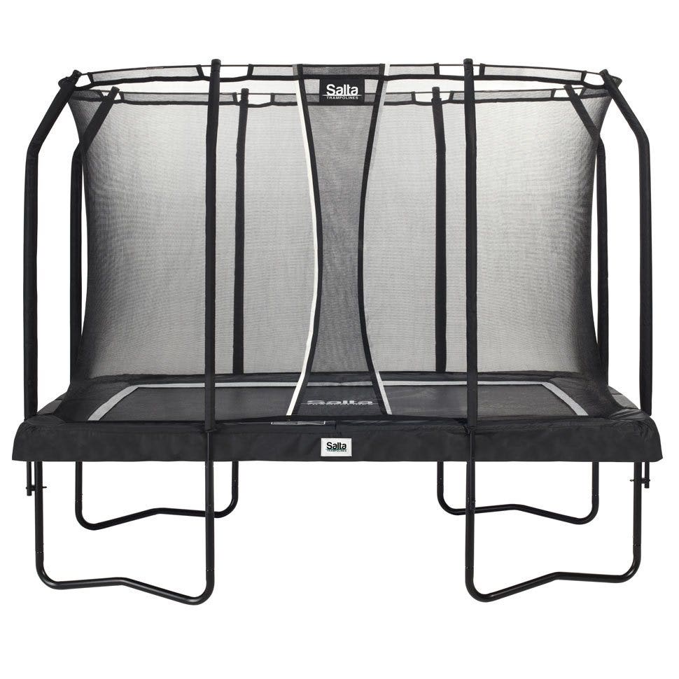 10ft x 7ft Salta Black Rectangular Premium Edition Trampoline with Enclosure - SGP Garden Ltd