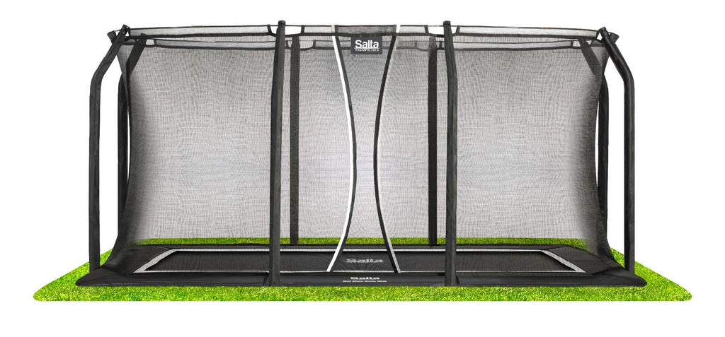 10ft x 7ft Salta Black Royal Baseground Rectangular Trampoline with Enclosure - SGP Garden Ltd