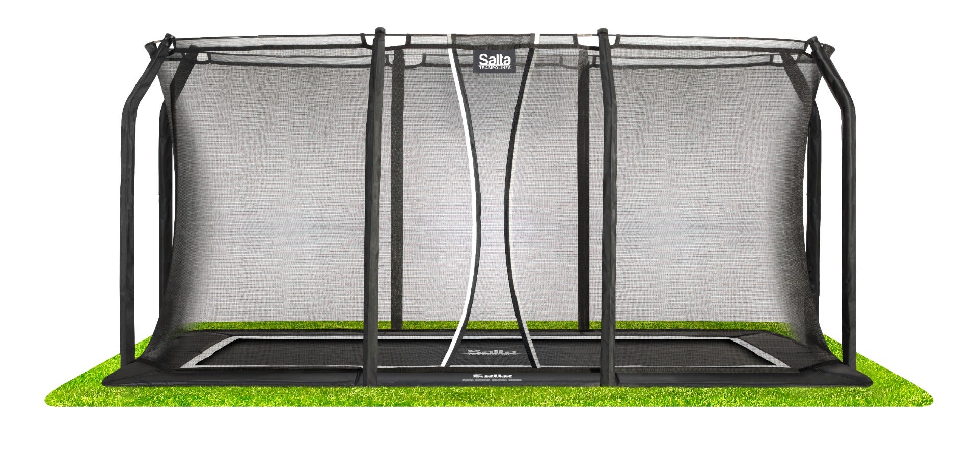10ft x 7ft Salta Black Royal Baseground Rectangular Trampoline with Enclosure - SGP Garden Ltd