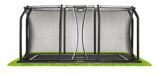 10ft x 7ft Salta Black Royal Baseground Rectangular Trampoline with Enclosure - SGP Garden Ltd