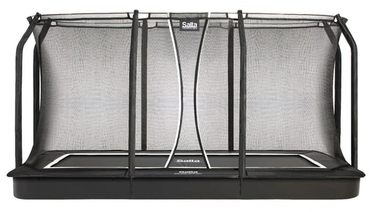 10ft x 7ft Salta Black Royal Baseground Rectangular Trampoline with Enclosure - SGP Garden Ltd