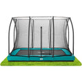 10ft x 7ft Salta Green Rectangular Comfort Edition Inground Trampoline with Enclosure - SGP Garden Ltd
