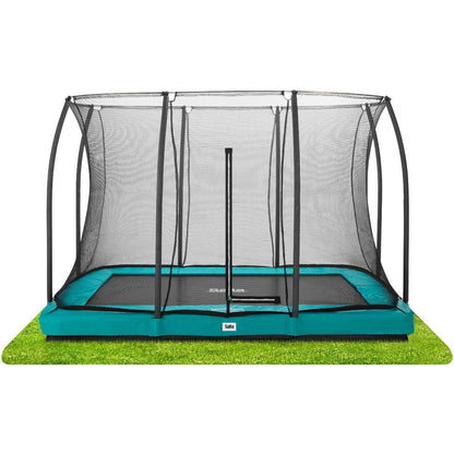10ft x 7ft Salta Green Rectangular Comfort Edition Inground Trampoline with Enclosure - SGP Garden Ltd