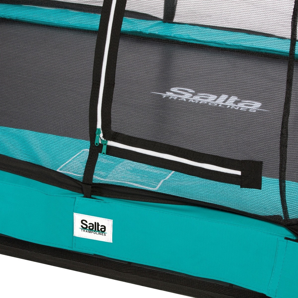 10ft x 7ft Salta Green Rectangular Comfort Edition Inground Trampoline with Enclosure - SGP Garden Ltd