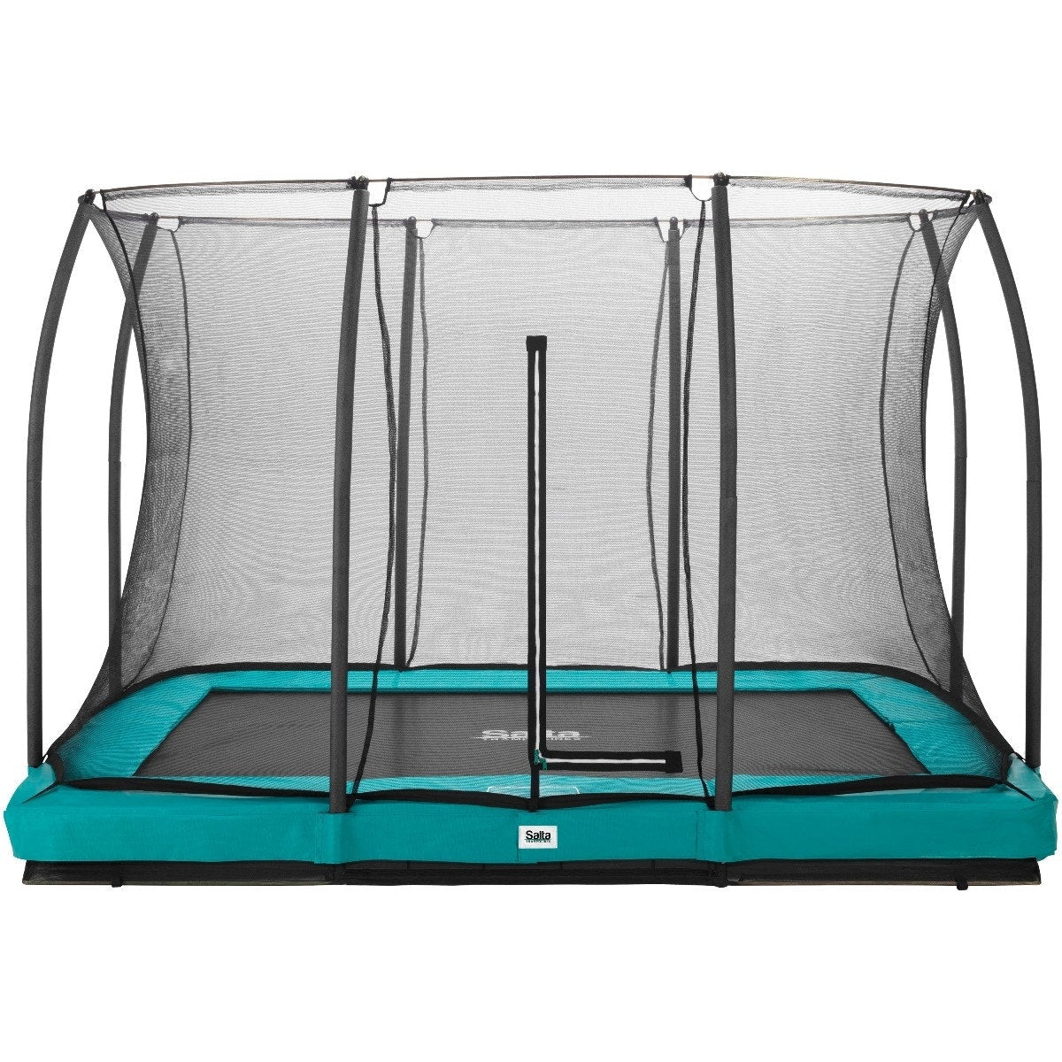 10ft x 7ft Salta Green Rectangular Comfort Edition Inground Trampoline with Enclosure - SGP Garden Ltd