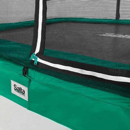 10ft x 7ft Salta Green Rectangular Comfort Edition Trampoline with Enclosure - SGP Garden Ltd