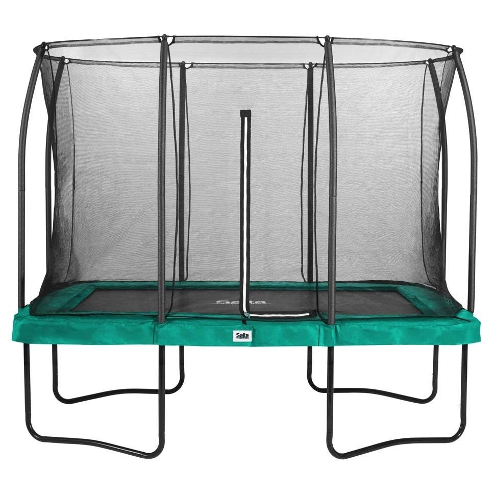 10ft x 7ft Salta Green Rectangular Comfort Edition Trampoline with Enclosure - SGP Garden Ltd