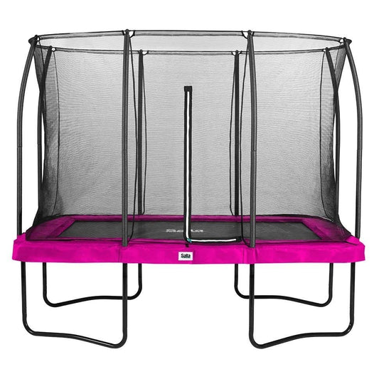 10ft x 7ft Salta Pink Rectangular Comfort Edition Trampoline with Enclosure - SGP Garden Ltd