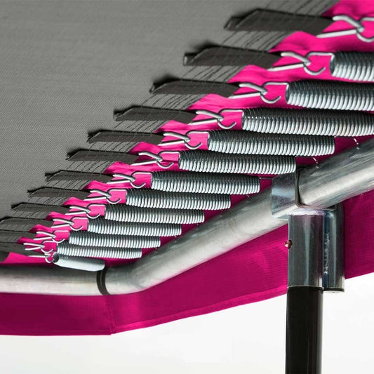 10ft x 7ft Salta Pink Rectangular Comfort Edition Trampoline with Enclosure - SGP Garden Ltd