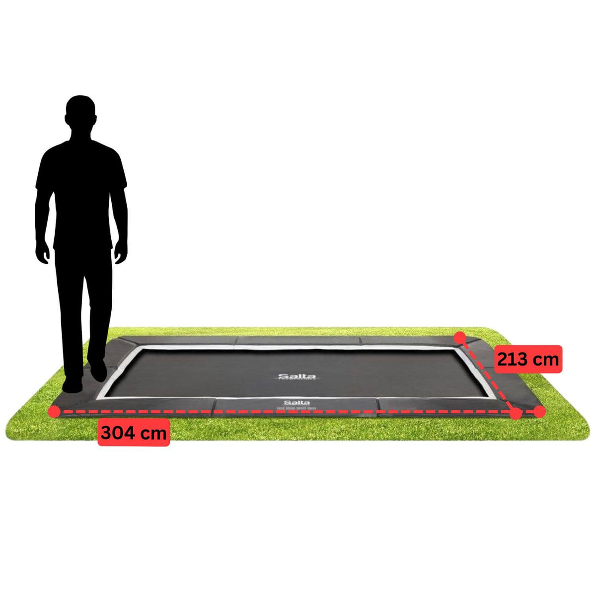 10ft x 7ft Salta Royal Baseground Black Rectangular Trampoline - SGP Garden Ltd