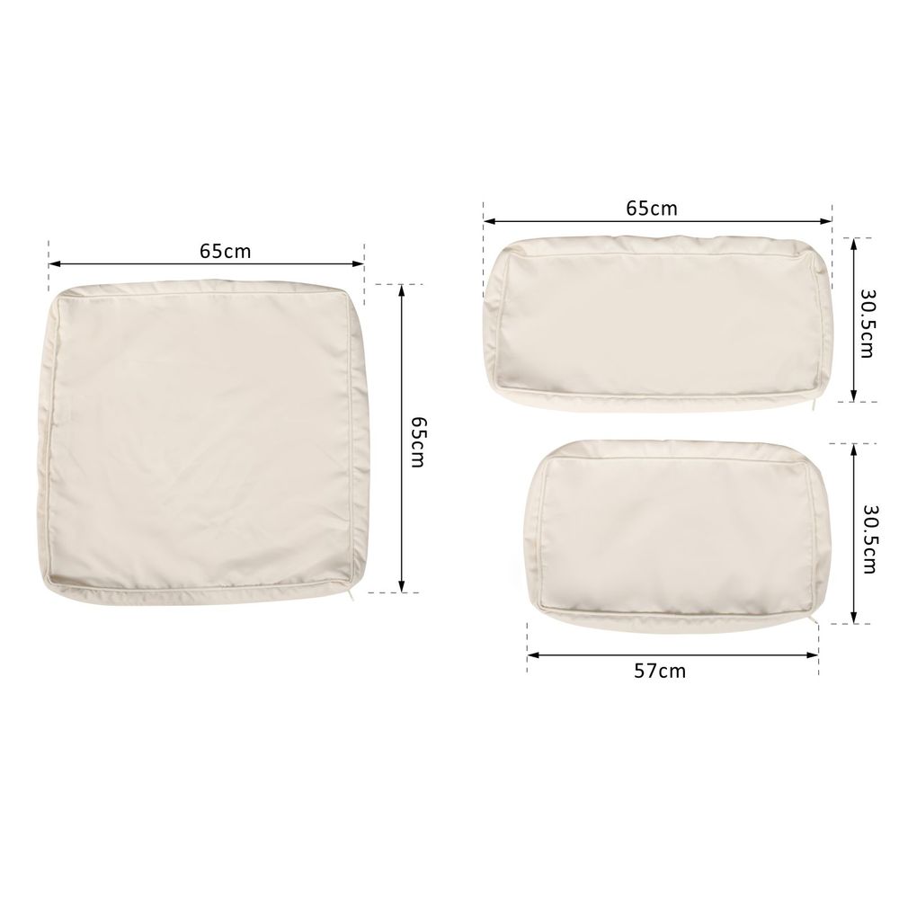 12-Piece Cushion Cover Replacement for Outdoor Garden Rattan Furniture Beige - SGP Garden Ltd