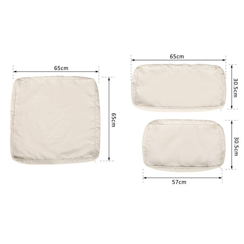 12-Piece Cushion Cover Replacement for Outdoor Garden Rattan Furniture Beige - SGP Garden Ltd