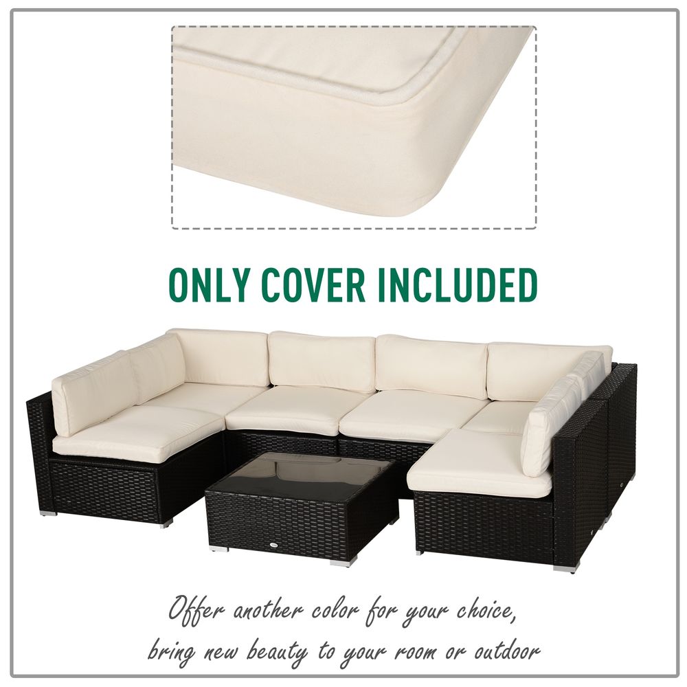 12-Piece Cushion Cover Replacement for Outdoor Garden Rattan Furniture Beige - SGP Garden Ltd