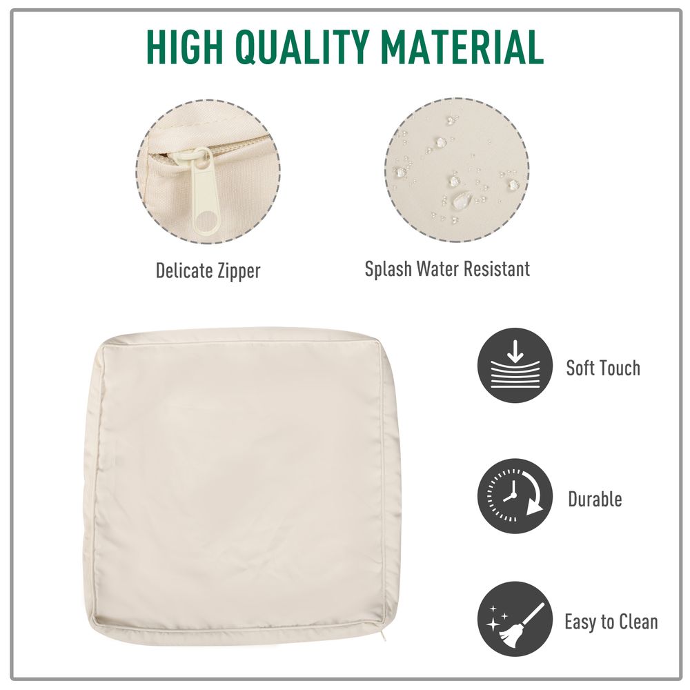 12-Piece Cushion Cover Replacement for Outdoor Garden Rattan Furniture Beige - SGP Garden Ltd