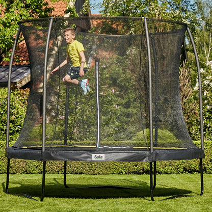 12ft Salta Black Round Comfort Edition Trampoline with Enclosure - SGP Garden Ltd