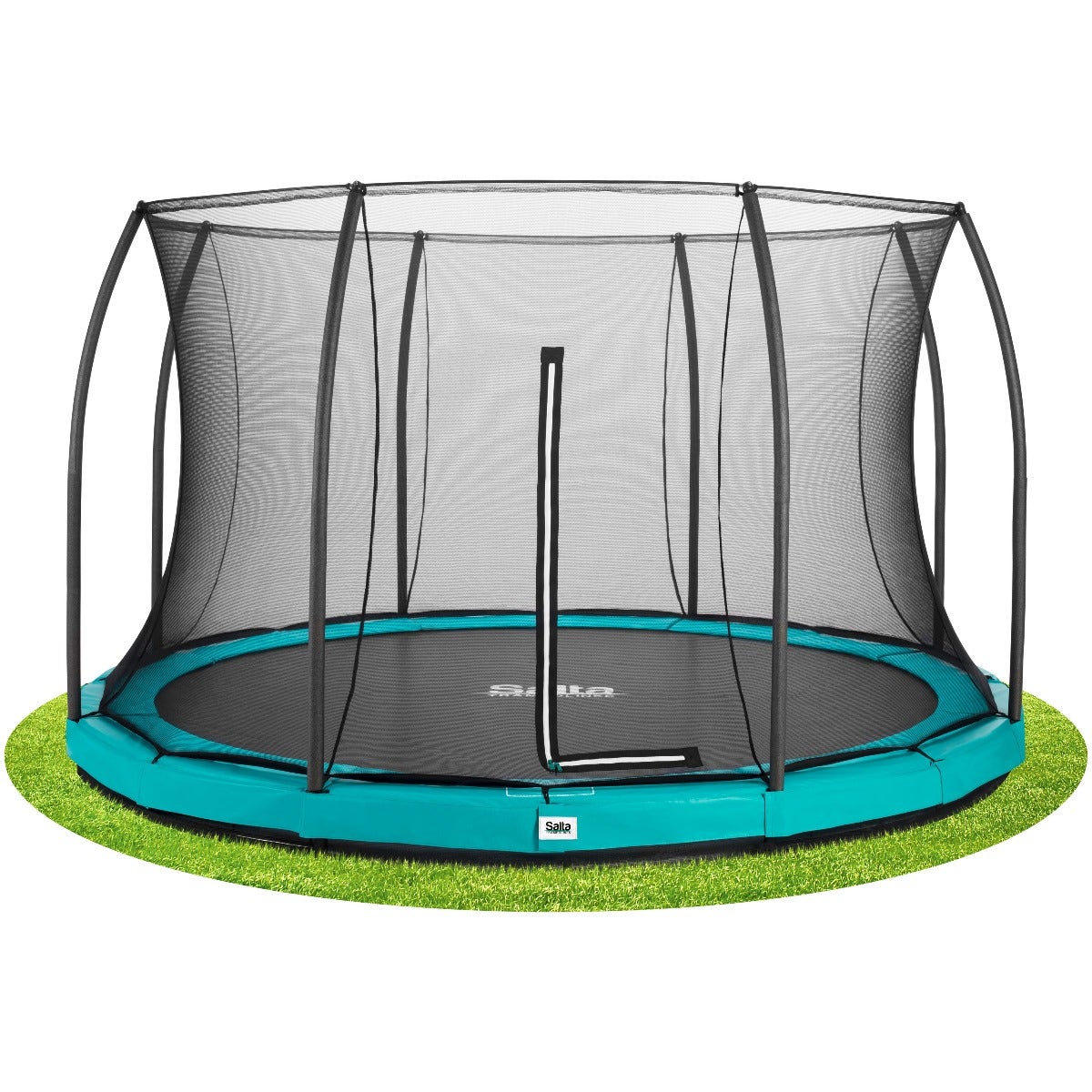 12ft Salta Green Comfort Edition InGround Round Trampoline with Enclosure - SGP Garden Ltd