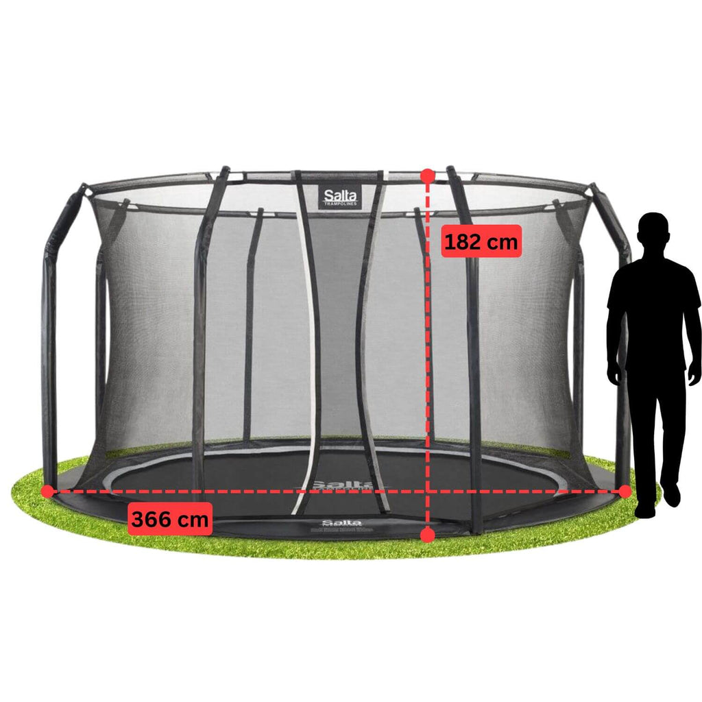 12ft Salta Royal Baseground Black Round Trampoline - SGP Garden Ltd