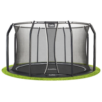 12ft Salta Royal Baseground Black Round Trampoline with Enclosure - SGP Garden Ltd