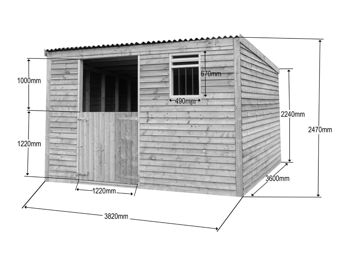 12ft x 12ft Mobile Animal Field Shelter V.1 - SGP Garden Ltd