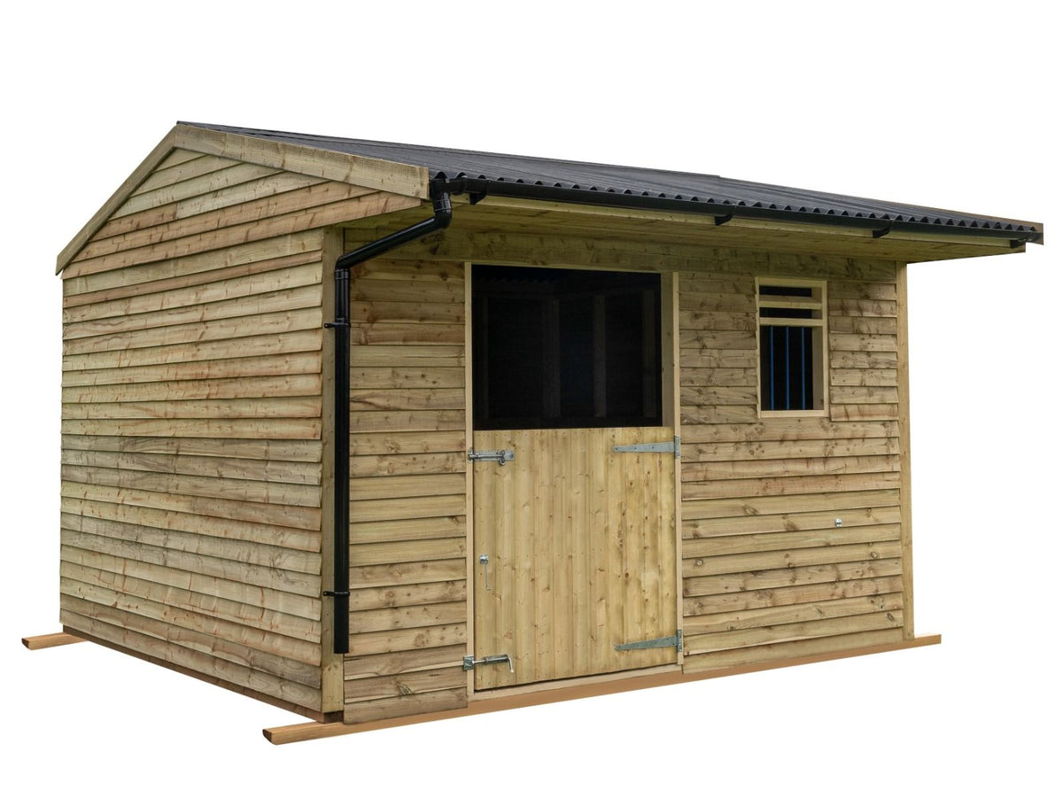 12ft x 12ft Mobile Animal Field Shelter With Overhang and Guttering V.3 - SGP Garden Ltd