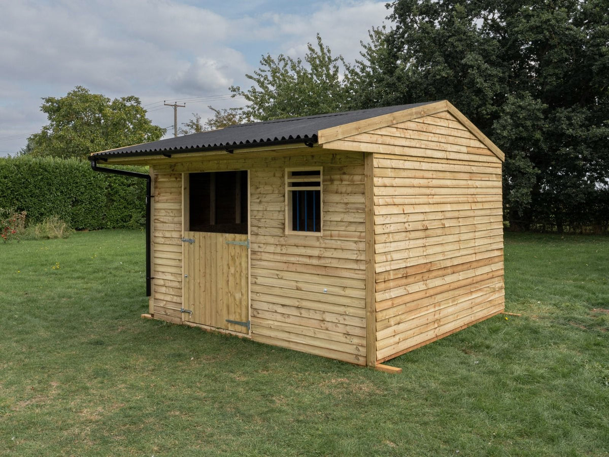 12ft x 12ft Mobile Animal Field Shelter With Overhang and Guttering V.3 - SGP Garden Ltd