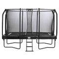 12ft x 7ft Salta Black Rectangular First Class Trampoline with Enclosure - SGP Garden Ltd