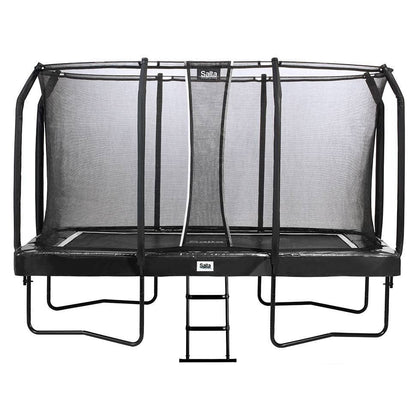 12ft x 7ft Salta Black Rectangular First Class Trampoline with Enclosure - SGP Garden Ltd