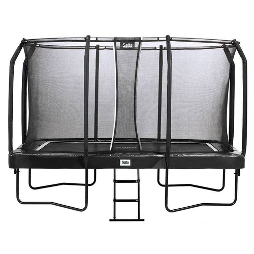 12ft x 7ft Salta Black Rectangular First Class Trampoline with Enclosure - SGP Garden Ltd