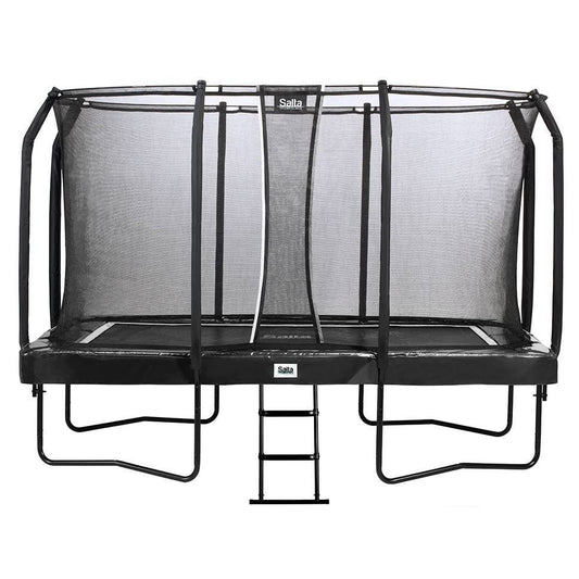 12ft x 7ft Salta Black Rectangular First Class Trampoline with Enclosure - SGP Garden Ltd