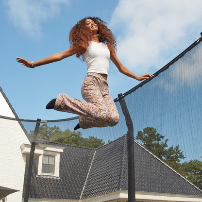 12ft x 7ft Salta Black Rectangular First Class Trampoline with Enclosure - SGP Garden Ltd