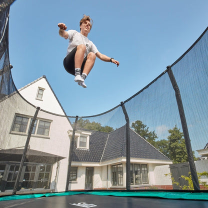 12ft x 7ft Salta Green Rectangular First Class Trampoline with Enclosure - SGP Garden Ltd