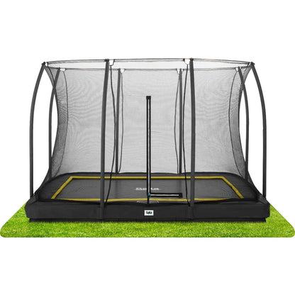 12ft x 8ft Salta Black Rectangular Comfort Edition Inground Trampoline with Enclosure - SGP Garden Ltd